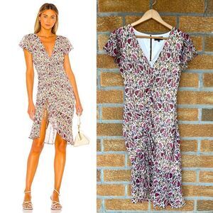 MAJORELLE Elaine Midi Dress In Leopard Multi xs